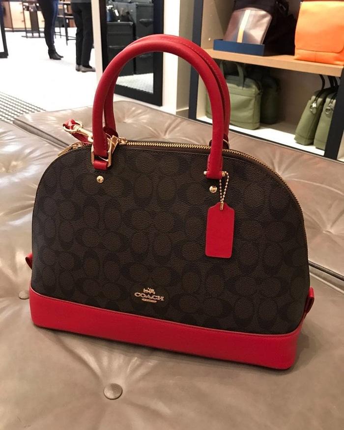 Tas coach original - Coach sierra large sign brown red
