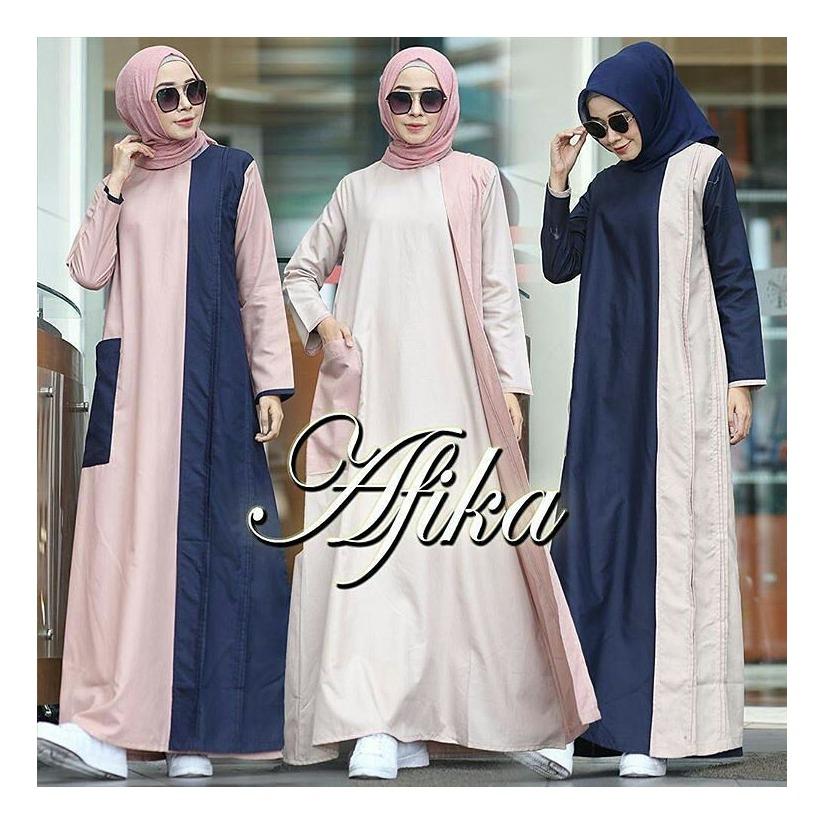 “BC AFIKA” Maxi Dress Syari Gamis Bahan Balotely Wolfice Katun Rubiah Spandek Panjang Hijab Casual Pakaian Wanita Trand Terbaru Fashionable