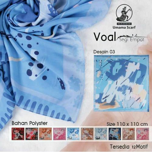 Hijab Segi Empat Motif / Jilbab Segi Empat Motif / Kerudung Segi Empat Motif /Hijab Segi Empat voal Umama scarf