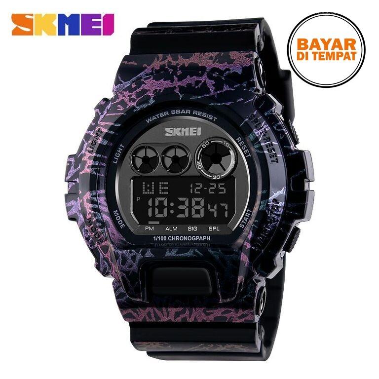 Skmei S-Shock Sport Watch Water Resistant 50m - Dg1150 - Black Hitam - Jam Tangan Olahraga Pria Cowo Cowok Lelaki Laki-Laki Men Man Anti Air Waterproof 50 M Meter Unik Stylish Original