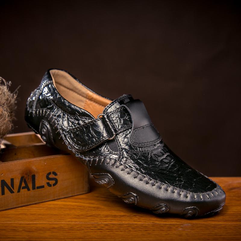 Manc Men'S Shoes Baru Fashion Kulit Asli Sepatu Mengemudi Men'S Sepatu Kasual English Mengemudi Sepatu Sepatu Kasual