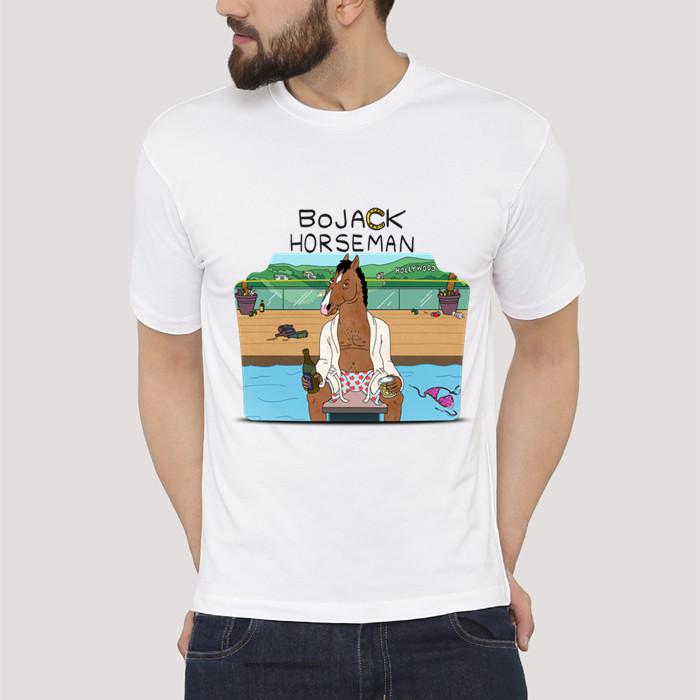 Bojack Horseman Kaus Lengan Pendek Pelindung Layar Kaos Shopee LAZADA Satu Barang Juga Dikirim (Putih Susu)