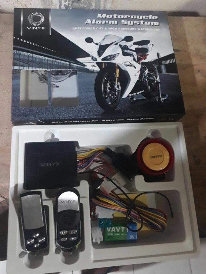 BEST SELLER!!! ALARM MOTOR MERK VINYX + BATERAI +REMOT CADANGAN ANTI MALING - NFFNkc