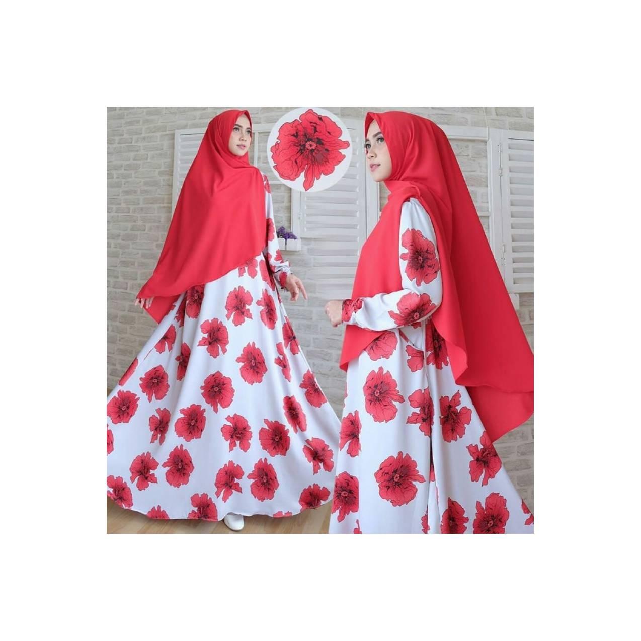 Baju Pengantin Muslimah 120237 GAMIS WANITA ZANITHA SYARI MERAH