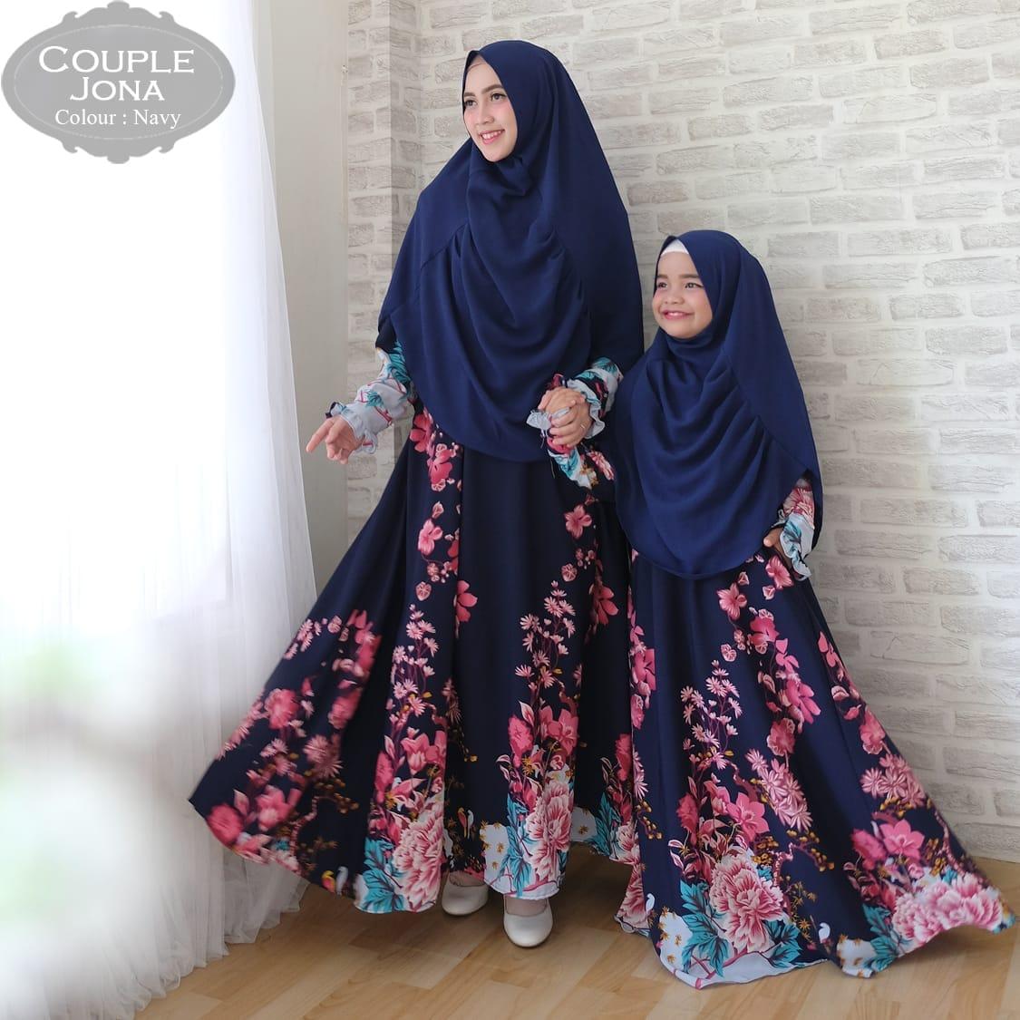 Kiara fashion gamis muslim syari couple jona ibu dan anak couple baju lebaran terbaru dan terkini fashionable