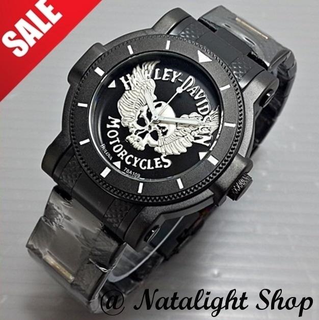 Jam Tangan Pria Harley Davidson Skull Rider Rantai Super Mewah Sale