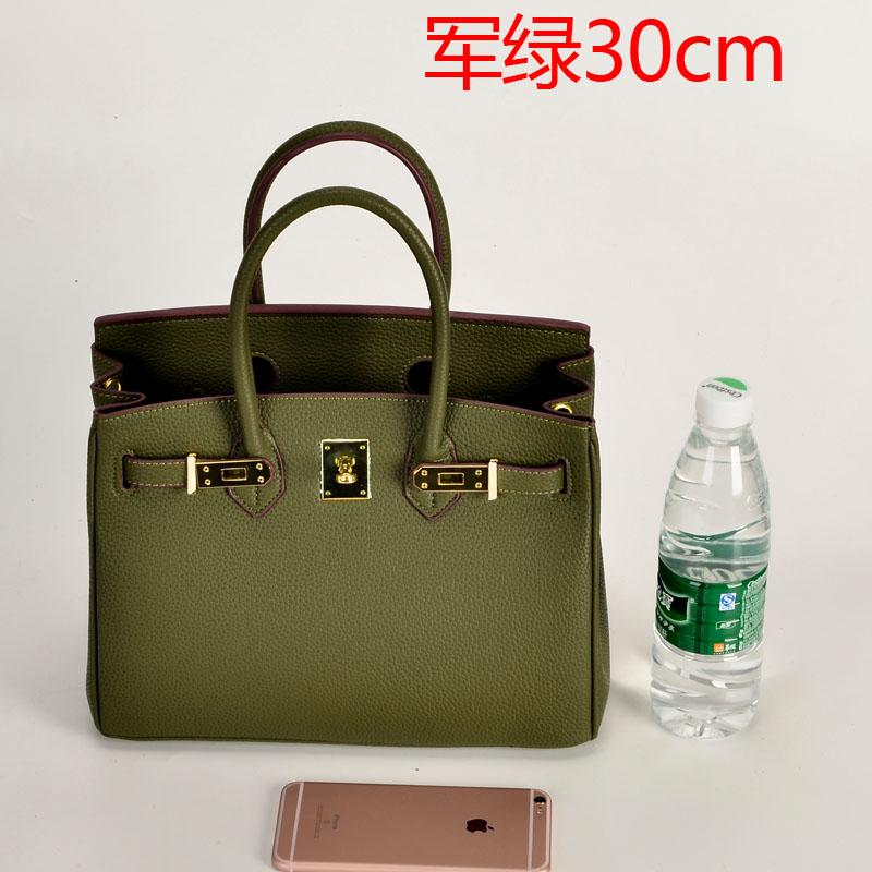 Kelly Merah Tua Festival Musim Semi Terompet Tas Wanita Tas Model Hermes (30 Cm-Tentara Hijau)
