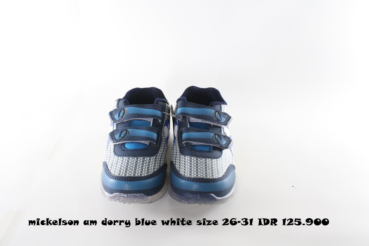 mickelson am dorry sepatu kets anak laki biru putih