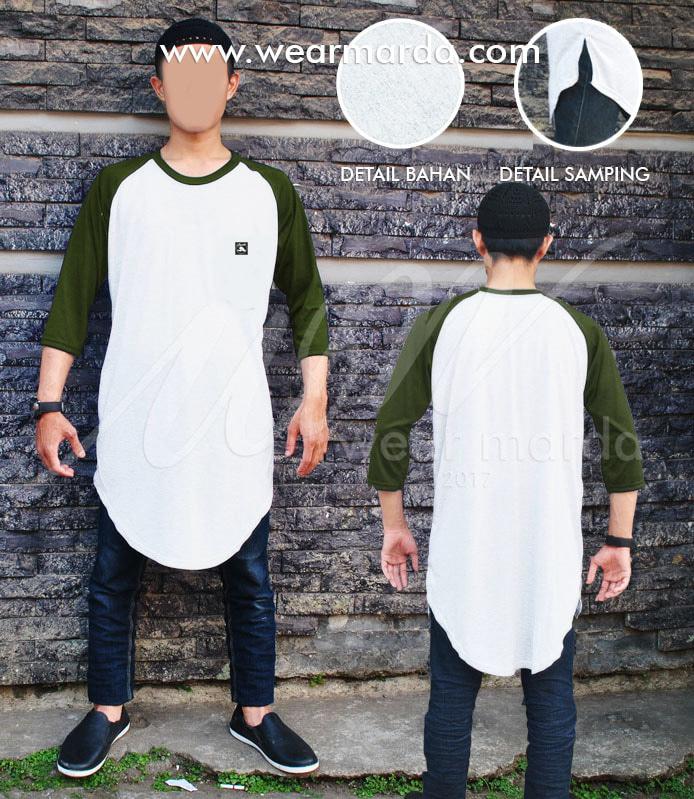DISKON Kaos Gamis Pakistan Raglan Series Wear Marda Hijau Army Jubah Arab TERMURAH