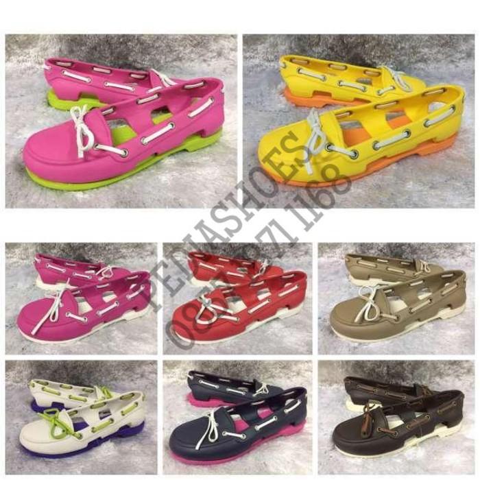 Promo (GARANSI TERMURAH) Sepatu Wanita Crocs Beach Line Boat Women Original Gratis Ongkir