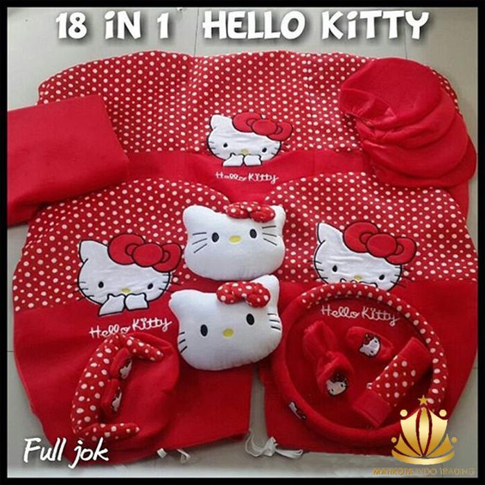 PROMO Sarung Jok Mobil / Bantal Mobil 18 in 1 / 18In1 HK Hello Kitty RW HT TERLARIS