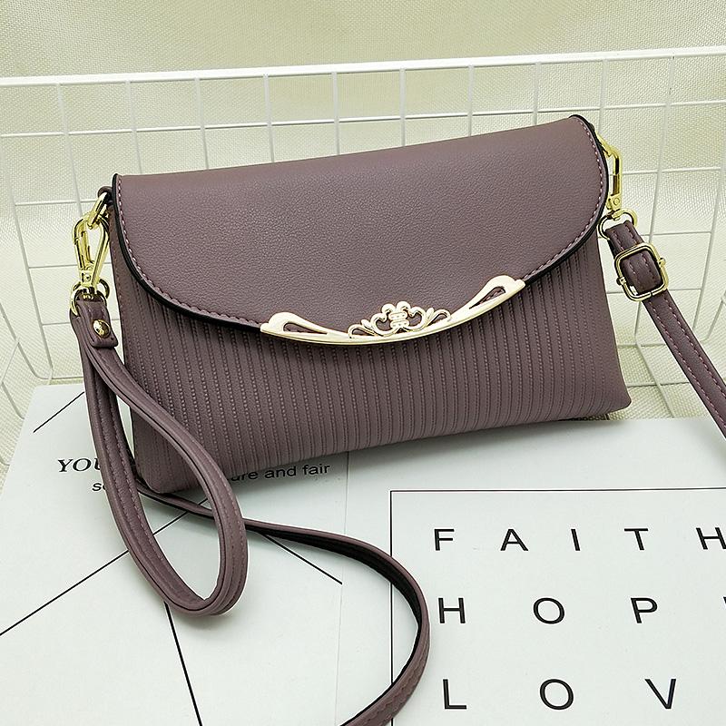 Wanita Kasual Renda Panjang Lengan Bergaris Handbag Tas Kecil (Kota Hitam)