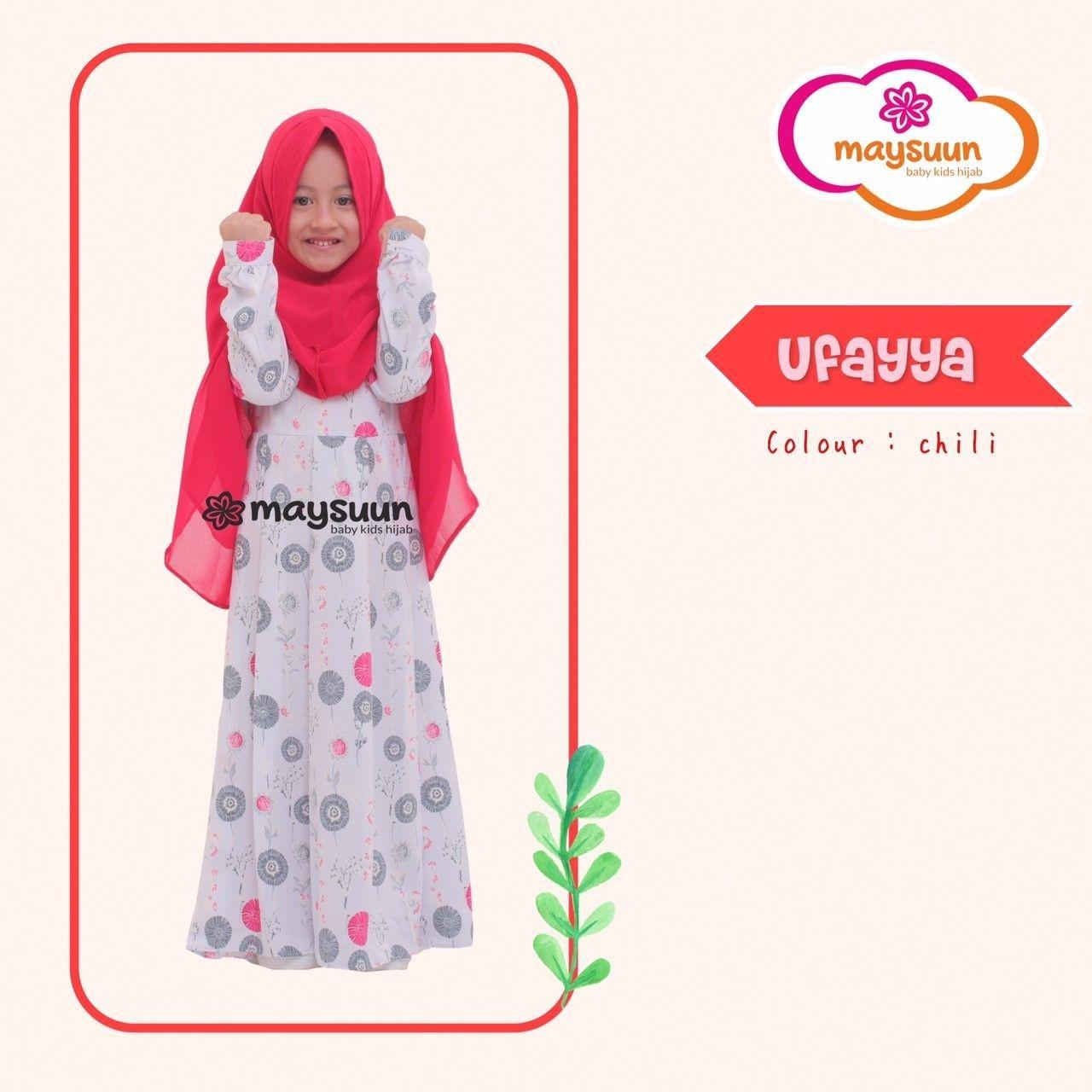 TERLUCU !, Fairuz HIjab, Baju Gamis Anak Perempuan syari, Baju Muslim Anak Branded Murah Warna Merah , Uffaya Series