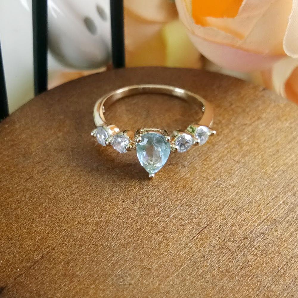 Anneui - CC0161 size 16 - Cincin Fashion Lapis Emas 18k Gold Plated Ring