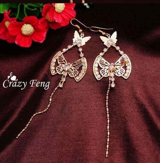 Anneui - EE0371 - Sepasang Anting Fashion Wanita Lapis Emas 18K Gold Plated