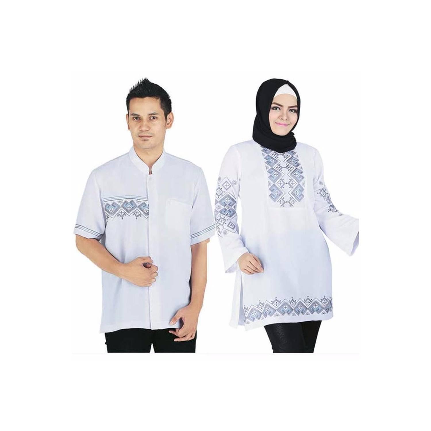 baru Baju Muslim pasangan Couple Warna Putih
