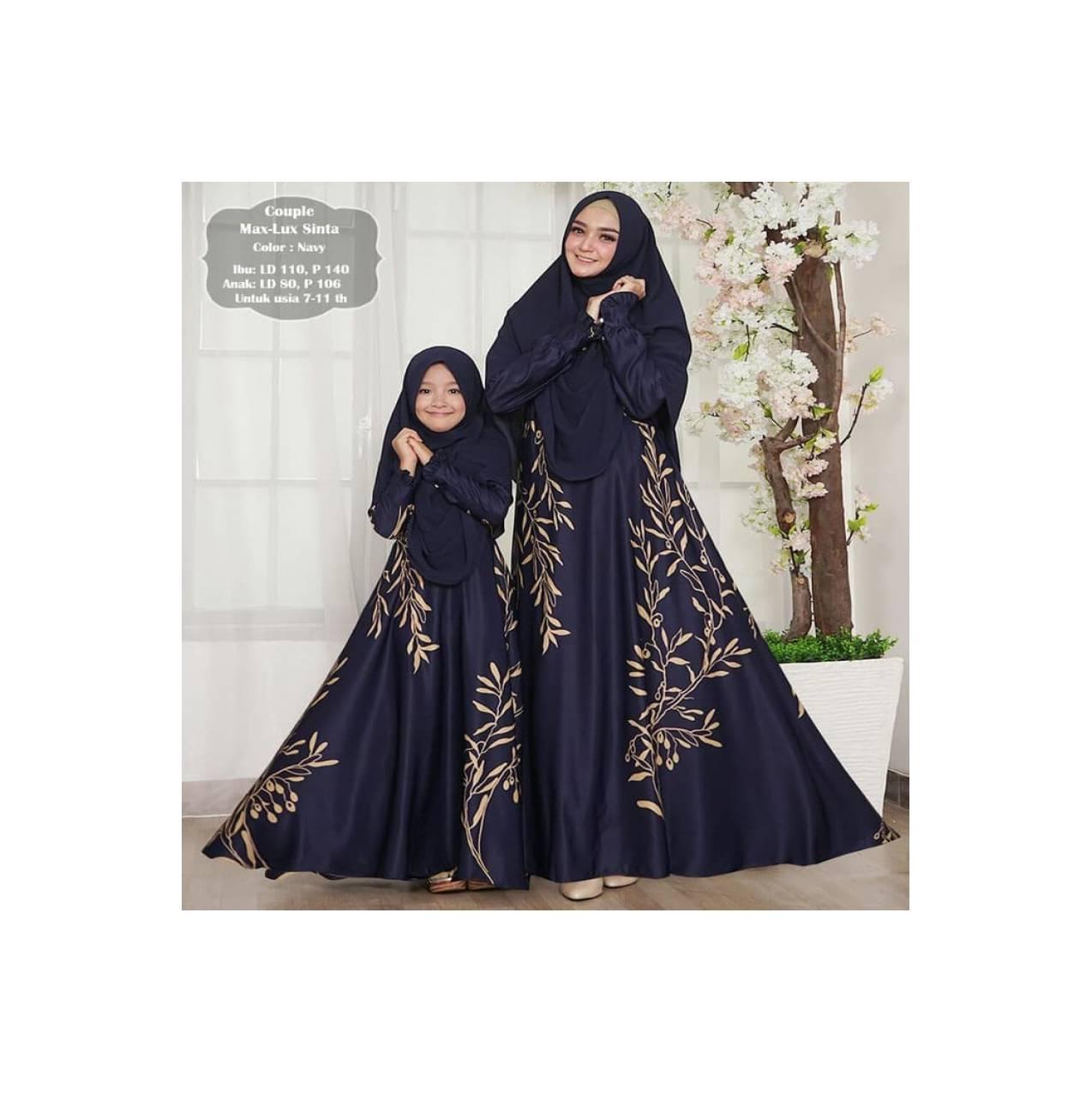 mk maxmara lux - gamis couple ibu dan anak / long dress muslim busui