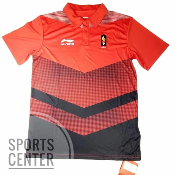 HOT ITEM Kaos Lining berkerah OFFICIAL Asian Games White ORIGINAL Kaos Asian Games 2018 jakarta palembang baju badminton asian games