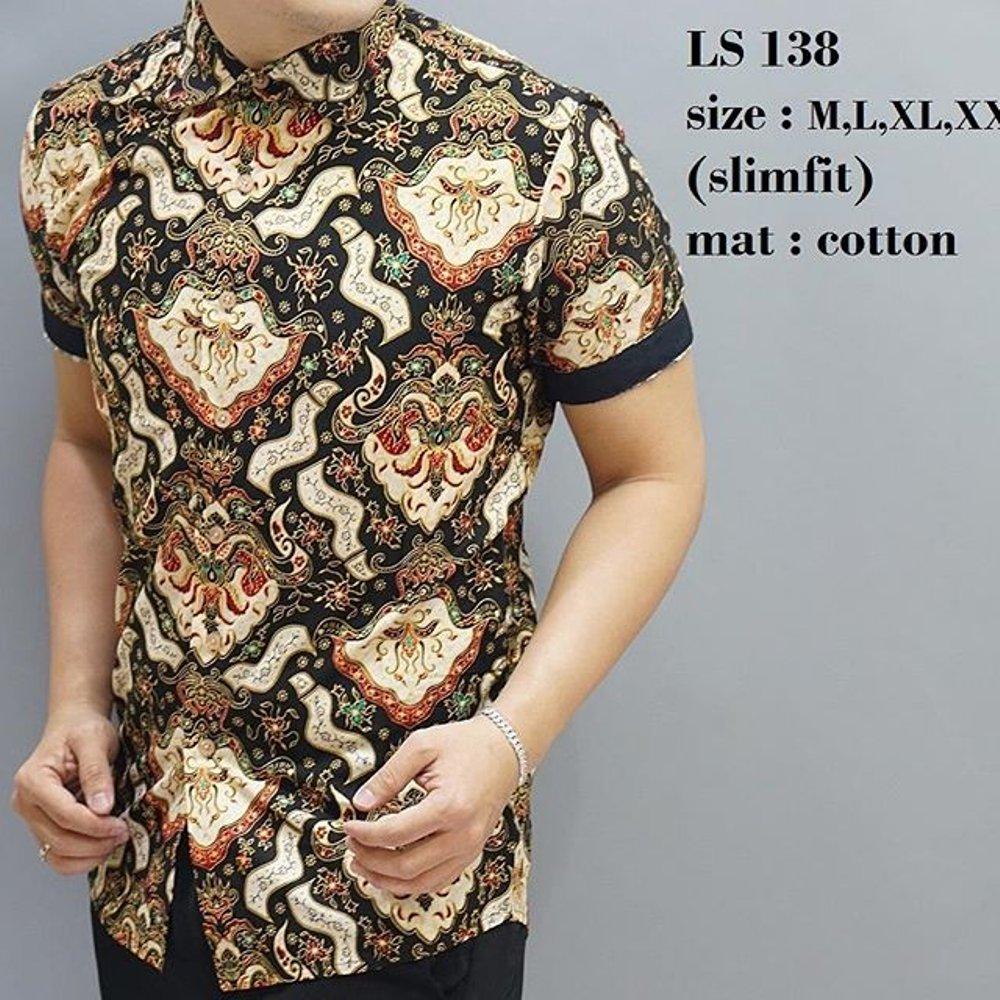 KEMEJA BATIK SLIM FIT - BATIK PRIA SLIMFIT - LS138 di lapak Batiklovers_snow mixtomax