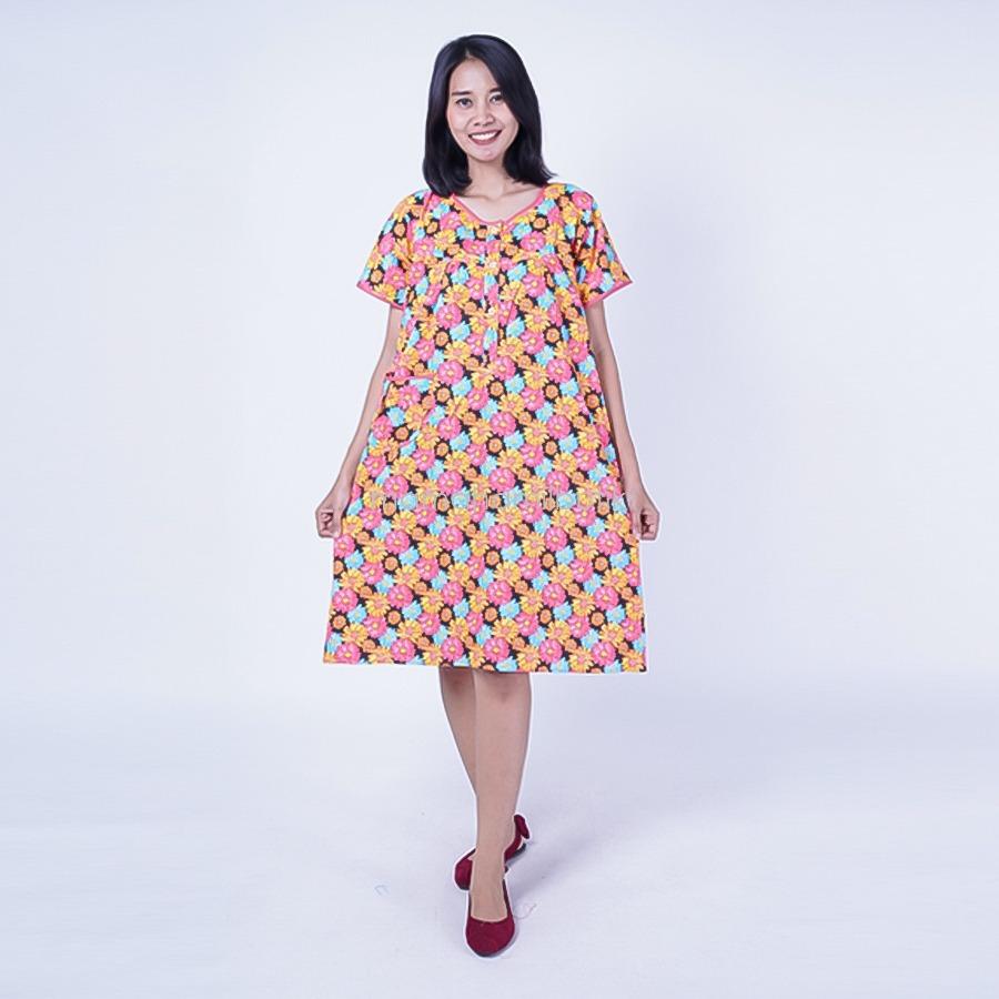 Ning Ayu Daster Hamil Menyusui Sun Flowers - DS 444 / Baju Hamil untuk kerja Lengan Panjang / Baju Hamil Seksi / Baju Hamil Gamis / Baju Menyusui Modis / Baju menyusui Murah / Baju Menyusui Terbaru / Baju Menyusui Keren