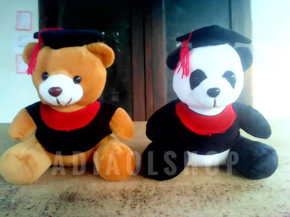 Paket Hemat 2 Pcs Boneka Wisuda Panda  n Teddy Bear 24Cm Halus dan Lembut  Murah Meriah