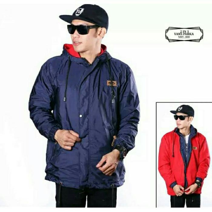 Jaket Pria Vans Bb Parka/jaket bolak balik - Maron Black