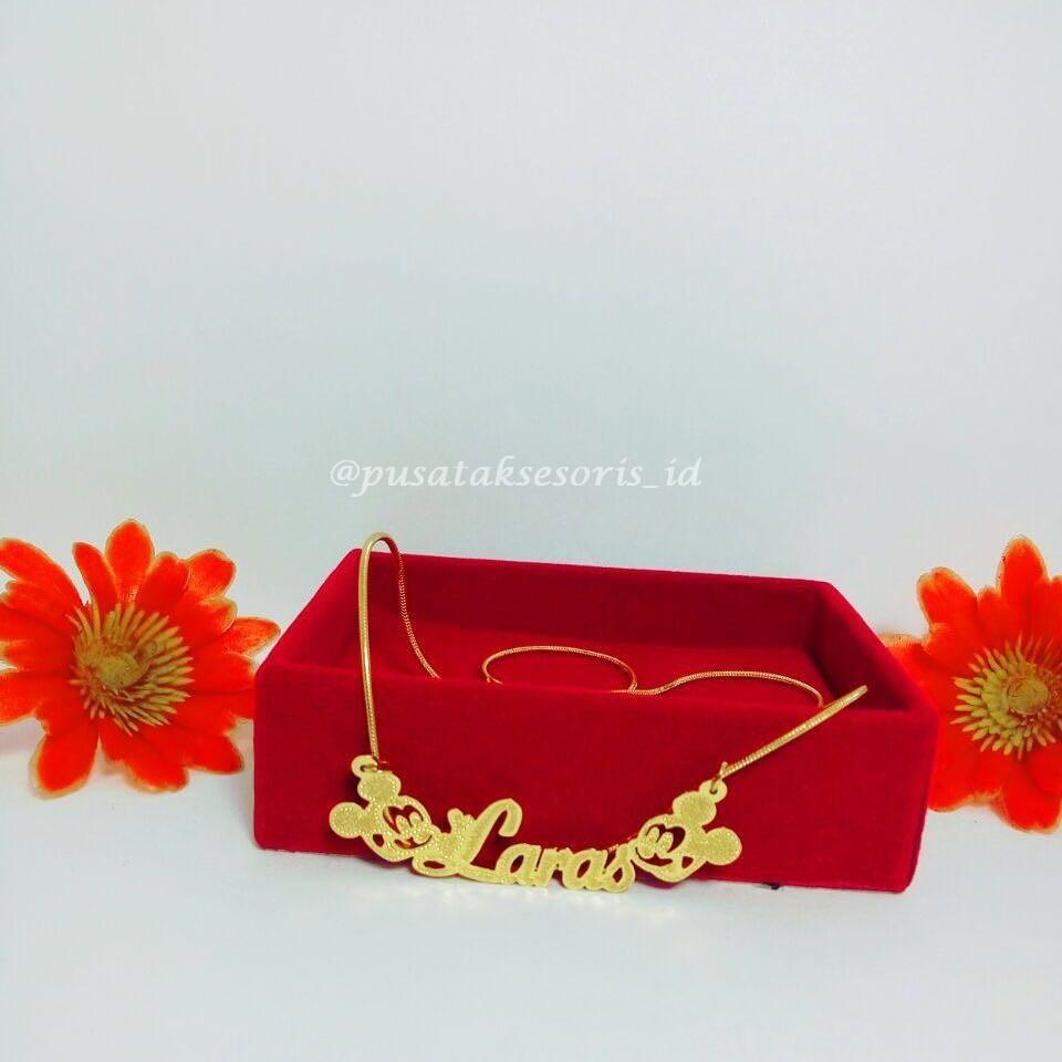 Jual Kalung Nama Gold Lapis emas 24 karat bisa cetak sesuai nama