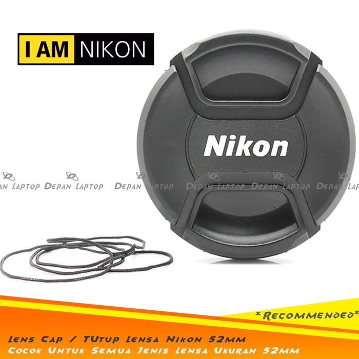 Promo Lens Cap Tutup Penutup Lensa Kamera 52mm Logo Nikon Kit 18-55mm dll original