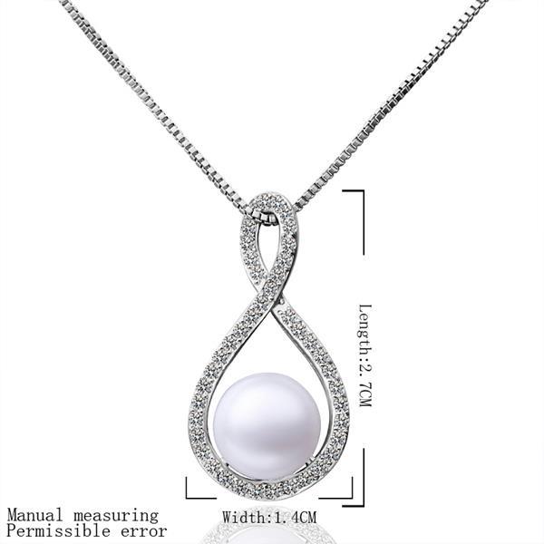 Setetes emas putih berbentuk Liontin Mutiara (tanpa rantai) P020 LKNPLP020