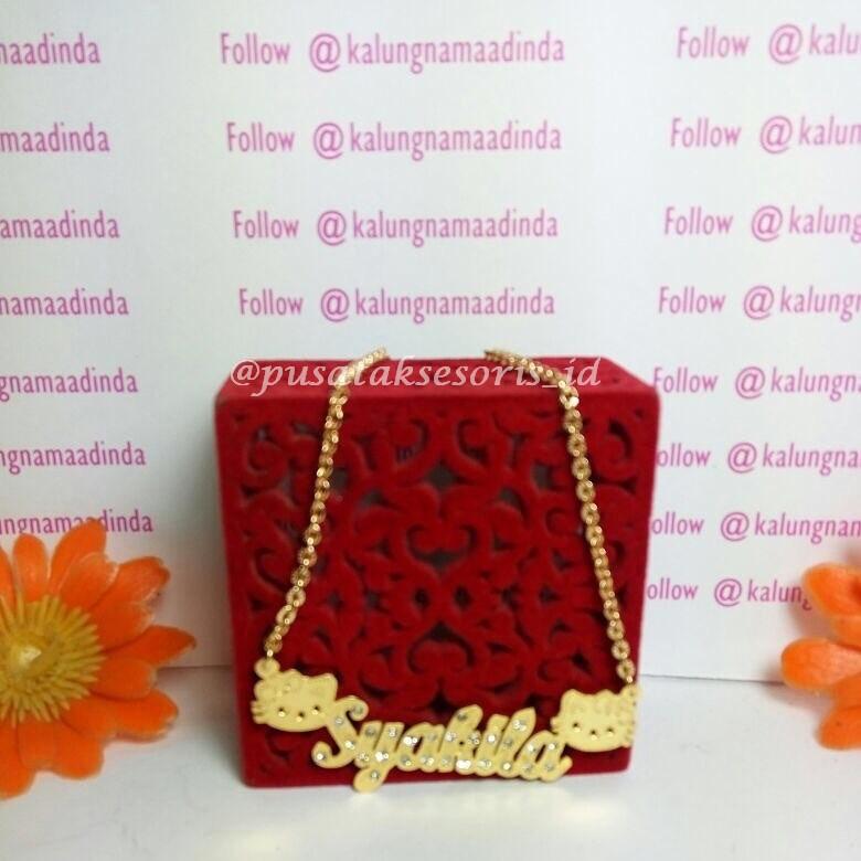 Jual Kalung Nama Gold Lapis emas 24 karat bisa cetak sesuai nama