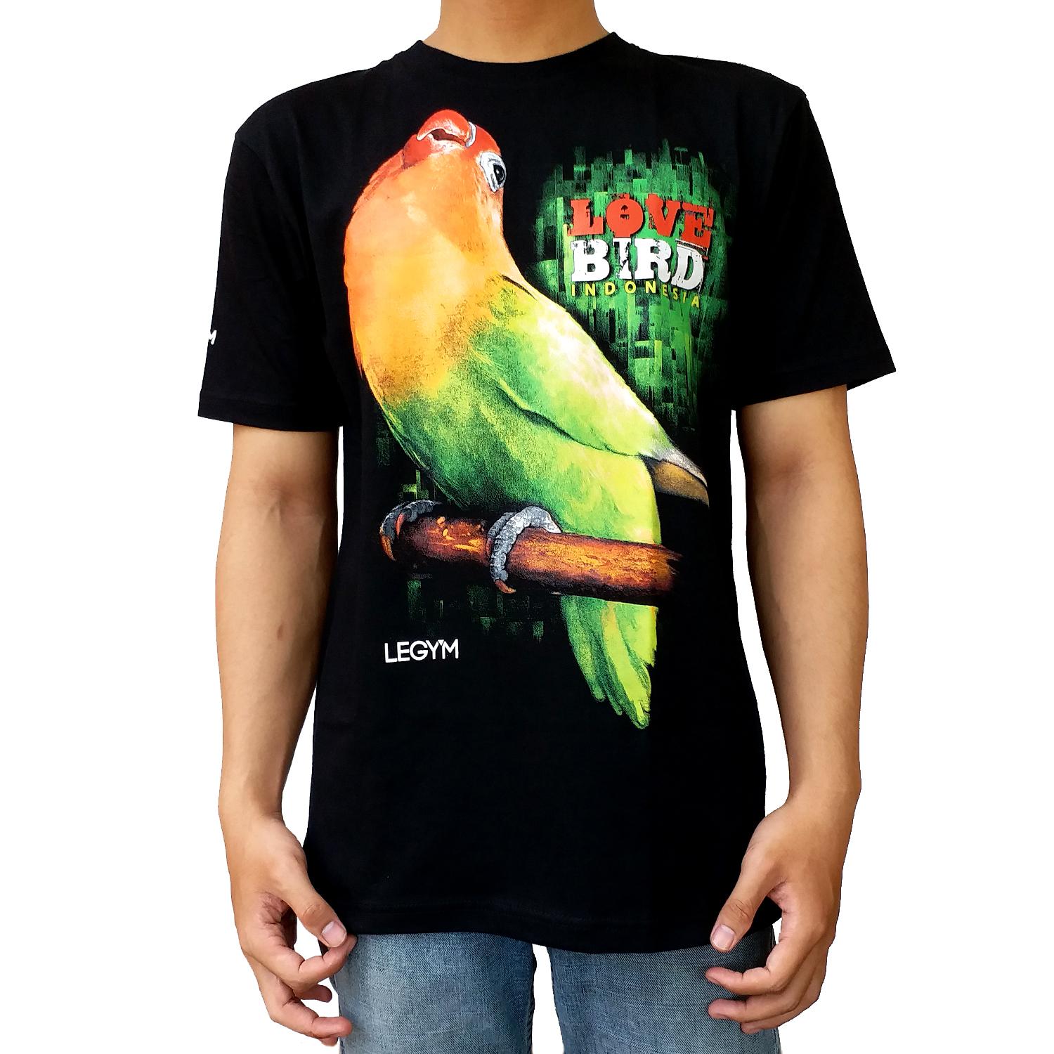 Legy'm Kaos Burung Lovebird 02 Hitam