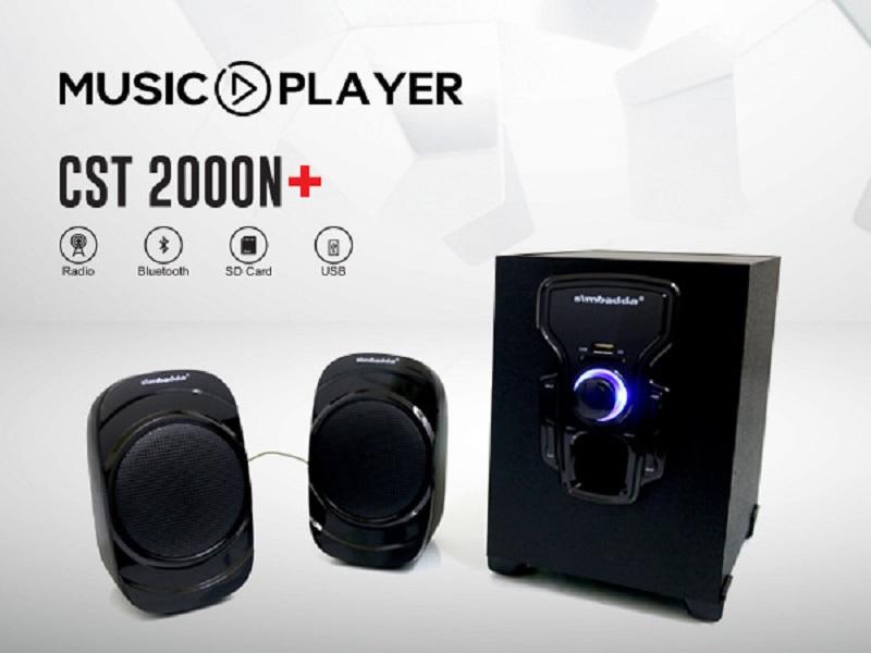 Simbadda Speaker 2.1 Music Player CST 2000N+, Bluetooth, USB, SD Card, Radio FM, Aux 3.5mm - Hitam