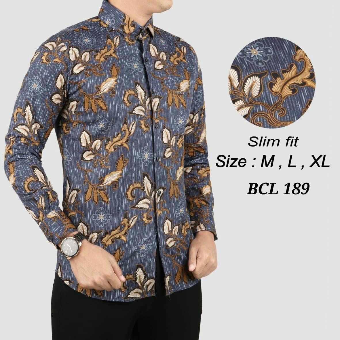 Baju Kemeja Batik Pria / Batik Slimfit Pria / Batik Modern / Atasan Pria / Kemeja Batik Terbaru