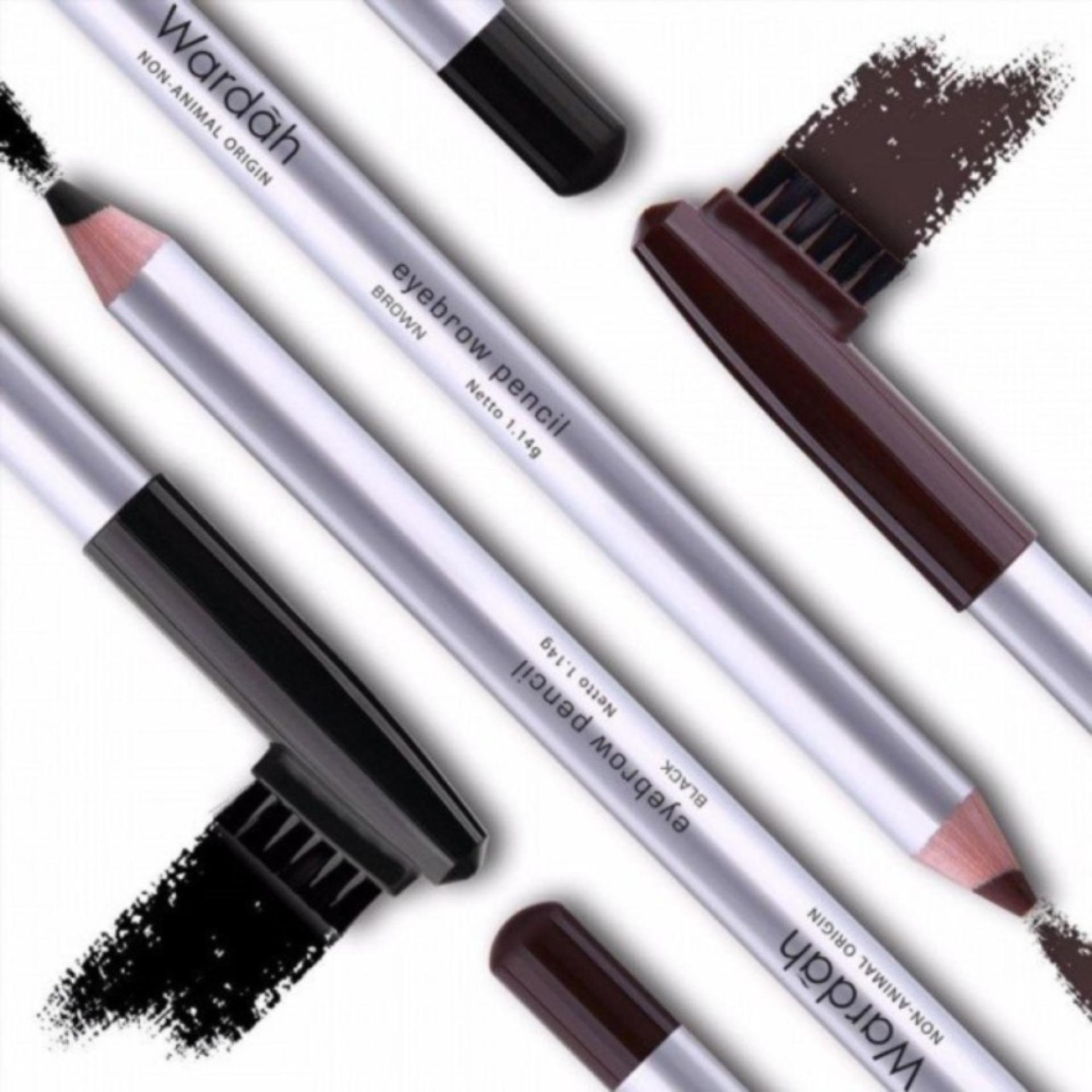 Wardah Eyebrow Pencil with Brush Original - Pensil Alis + Sikat Waterproof / Pensil Alis Matte/ Pensil Make Up Artis/ Pensil Eyebrow High Quality/ PENSIL ALIS Pake Sikat / Pensil Inovatif / Pensil Alis Anti Air