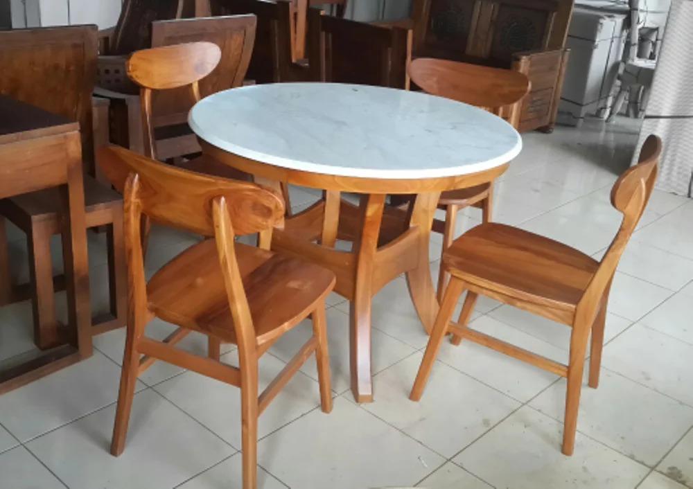 Kursi Meja Tamu Antik Marmer