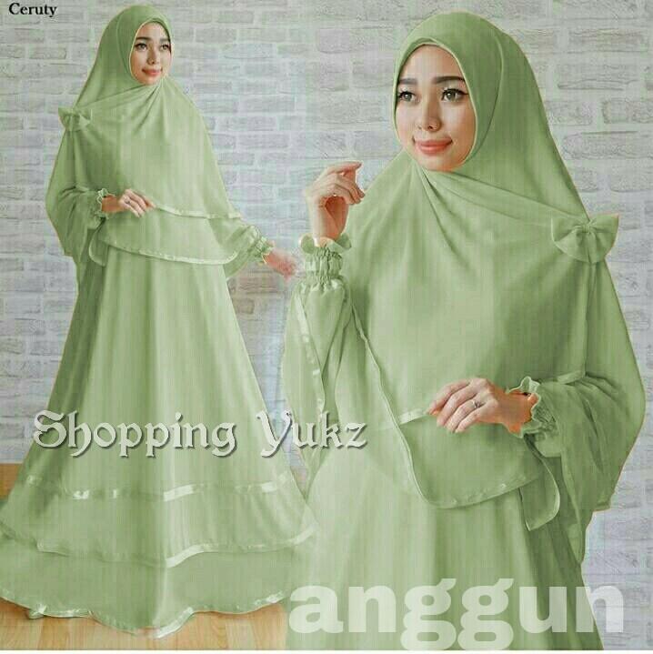 Shopping Yukz Baju Gamis Muslim Syari FITRI - HIJAU ( Dapat Jilbab ) /Dress Muslim / Fashion Muslim / Baju Muslimah / Gaun Muslim / Gamis Wanita / Hijab Muslim/ Gamis Murah