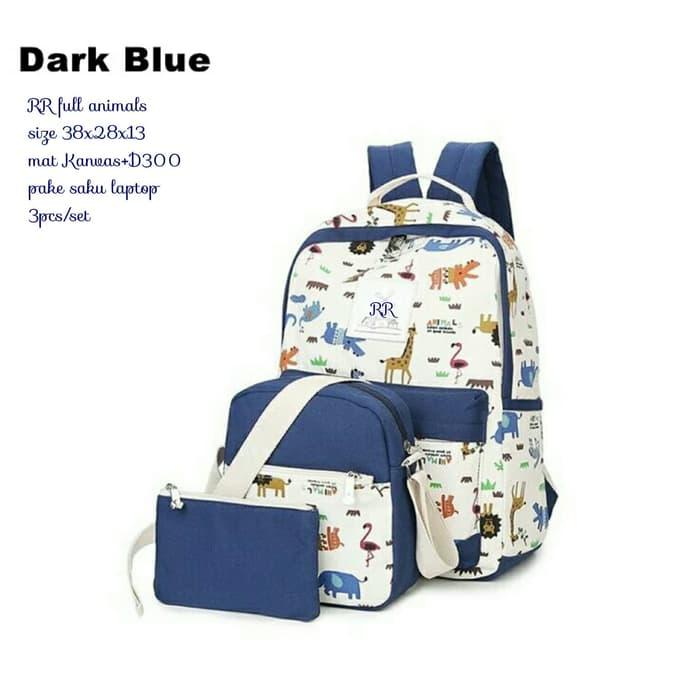 Tas Ransel Anak Cowok Cewek Sekolah an Binatang Bagus dan Unik - Hitam