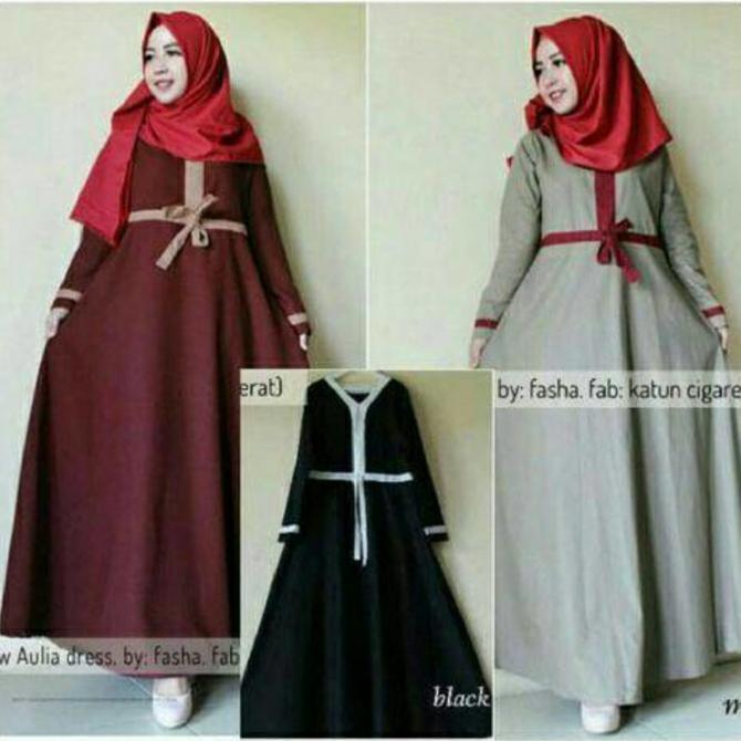 Flash Sale Aulia Dres | Baju Lebaran Muslim Wanita Anak Pria Muslimah Couple Gamis Pesta Putih