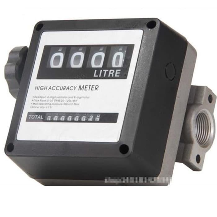 Promo 4 Digital Petrol Diesel Gas Fuel Oil Turbine Flow Meter 1 Inch Original