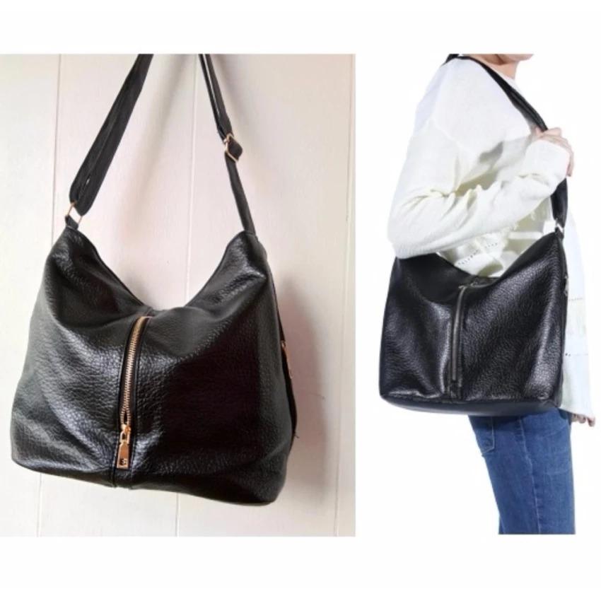 toko bang bayu Tas Tote Bag Gracious Import Korean Style Bagus Shoulder Bag Fashion Branded Wanita Remaja Dan Dewasa - Black