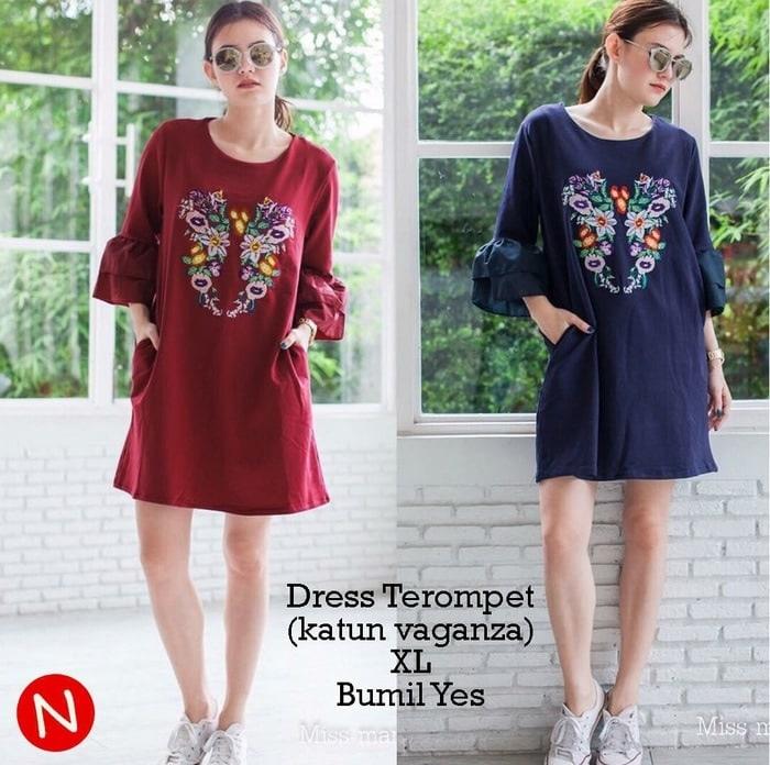 Wanita Fashion Trendy 60232/dress terompet/mini dress/midi dess/baju