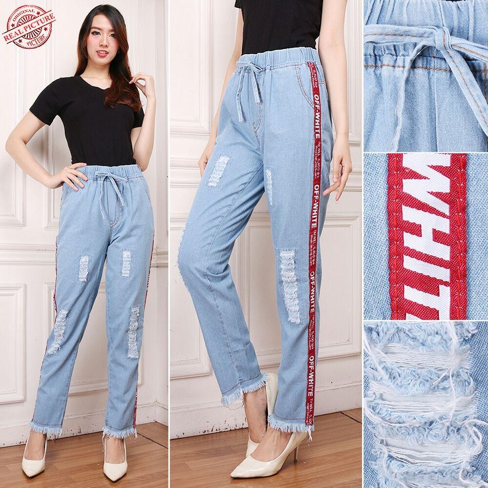 Miracle Celana Panjang Melky Longpants Jeans Sobek Wanita