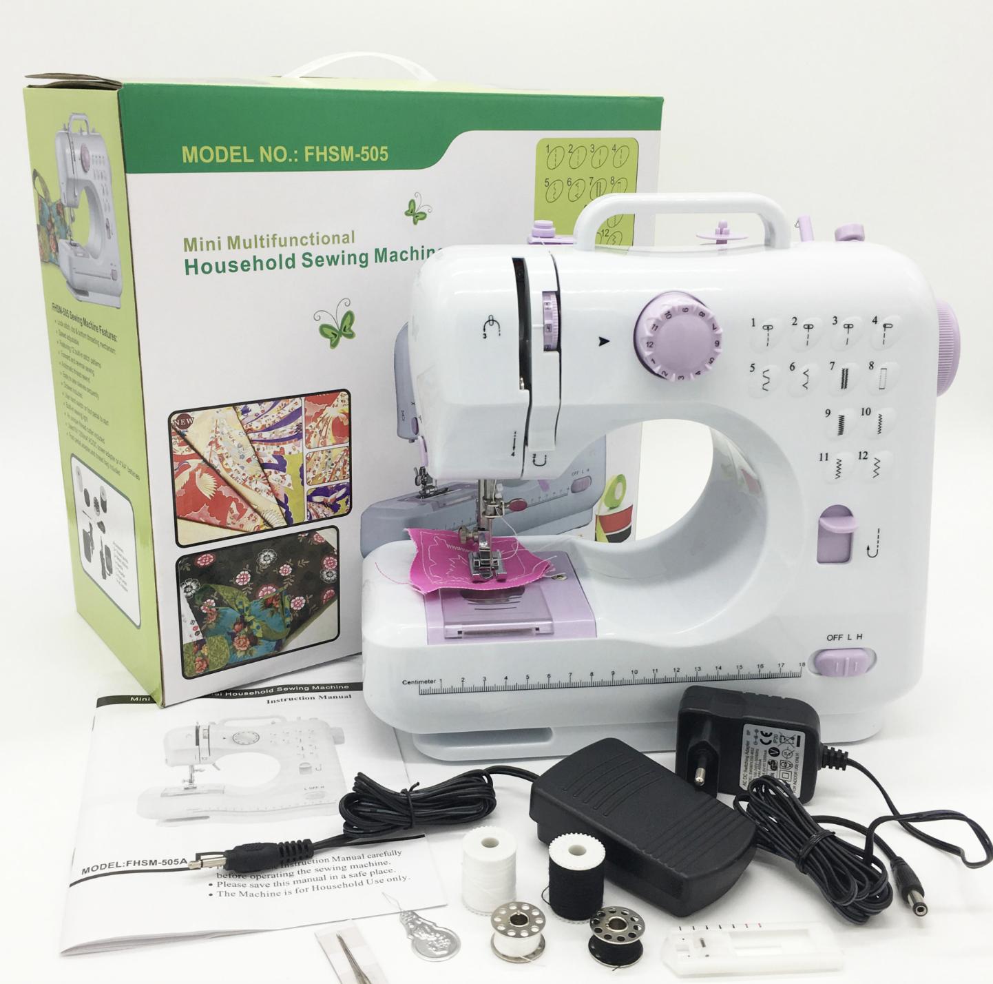 LARS - FHSM 505A Mesin Jahit portable 12 Pola Jahitan lubang kancing otomatis