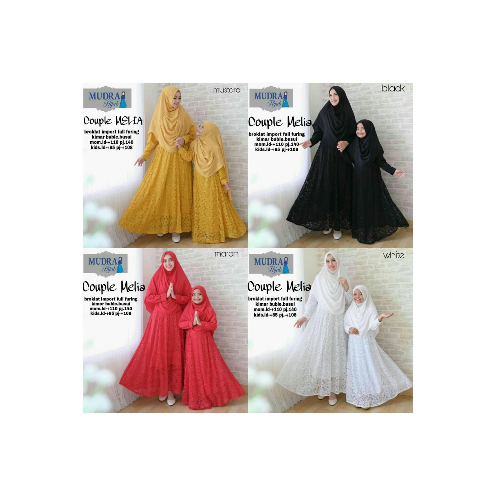 Gamis syari ibu dan anak COUPLE MELIA brokat kombi buble busui