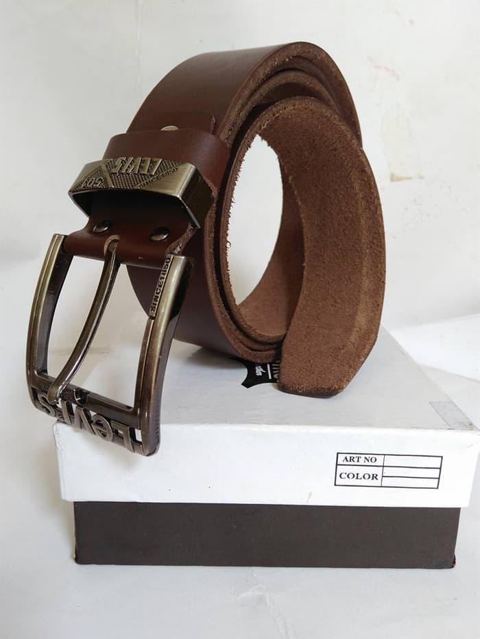 SABUK KULIT ASLI LEVIS LV88Q DURABLE - IKAT PINGGAN KULIT ASLI TEBAL - GESPER PRIA KOKOH COOL AND CALM
