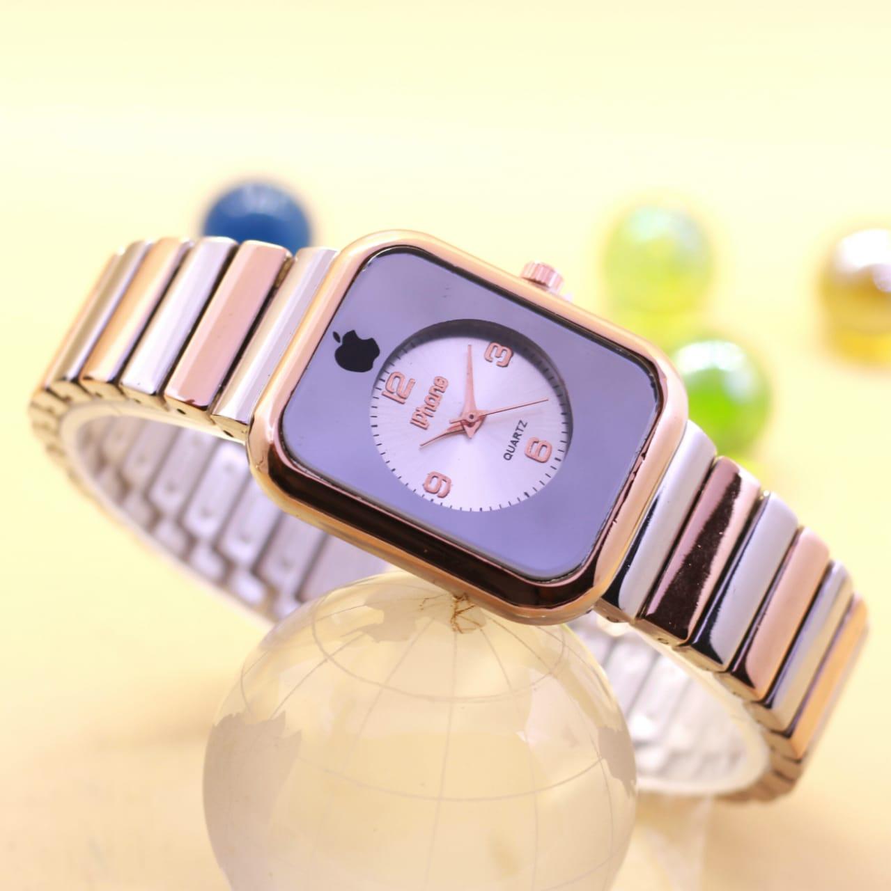 Jam Tangan Fashion Wanita Iphone Analog Rantai