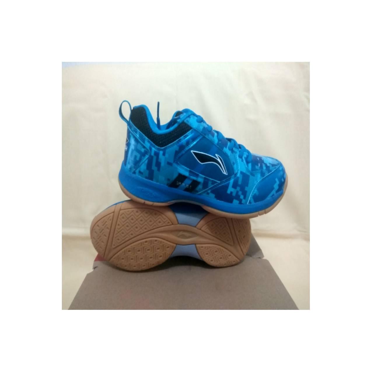Sepatu Badminton Bulutangkis Li Ning Camo Plus Blue