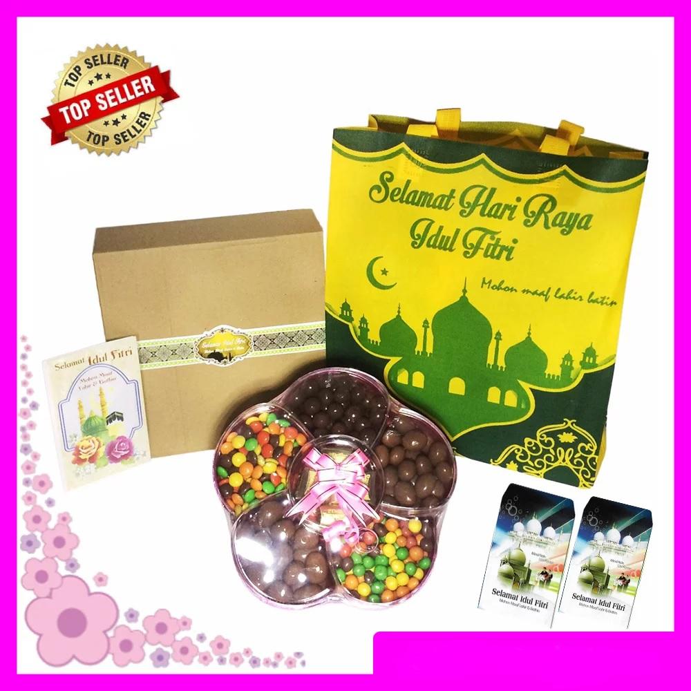 Coklat Full Delfi Toples Bunga Paket Lebaran Coklat Delfi dan Tas Idul Fitri Cantik Free Gift Card Coklat Lebaran