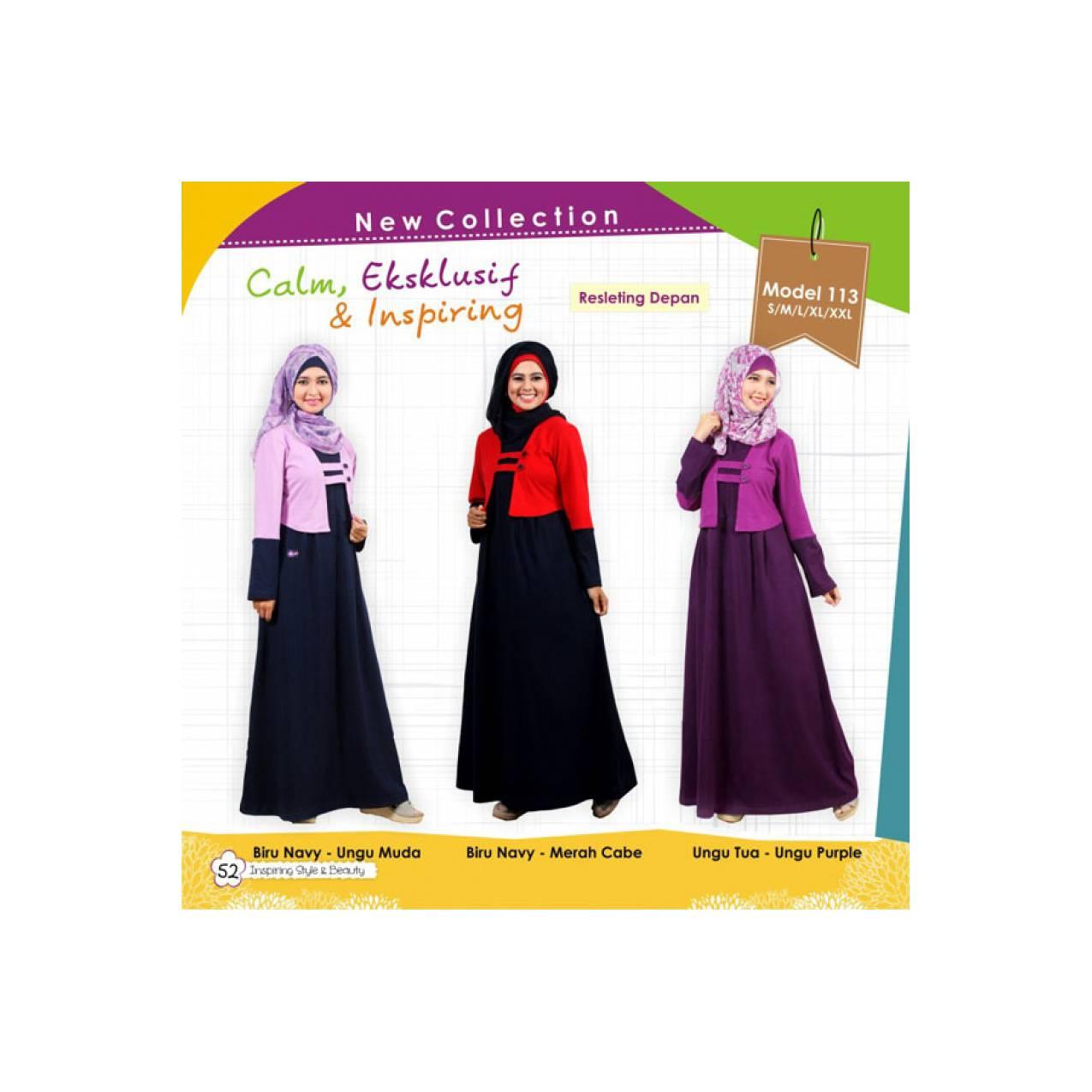 Baju Muslimah Gamis Murah Bahan Kaos ORI MUTIF - Model 113