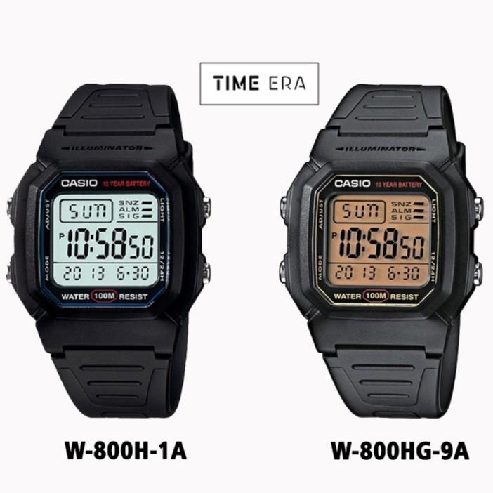Jam Tangan Original Casio Original W-800H / W-800H-1A / W-800HG-9A Jam Tangan Pria - Digital - Karet - Hitam9